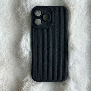 🆕 iPhone 16 Pro Max Black Textured Soft Phone Case!